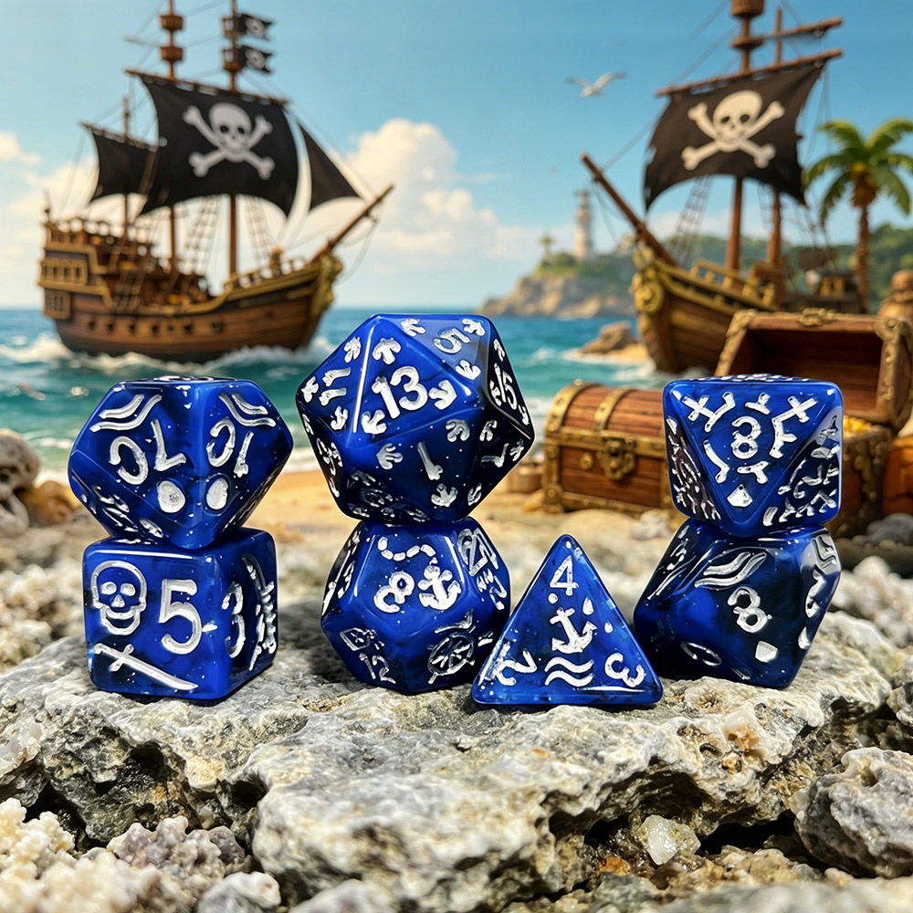 Board Game Pirates - 7Pcs/Set Pirate Nautical Themed Dice Set,