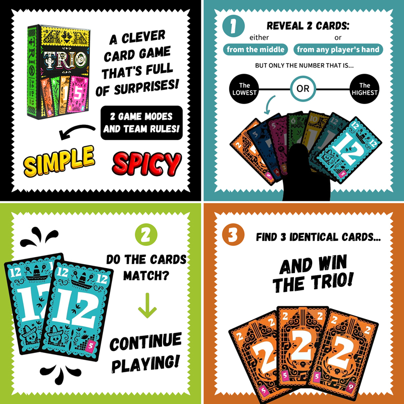 TRIO Strategic Card Board Game - Board Game Strategi review and price