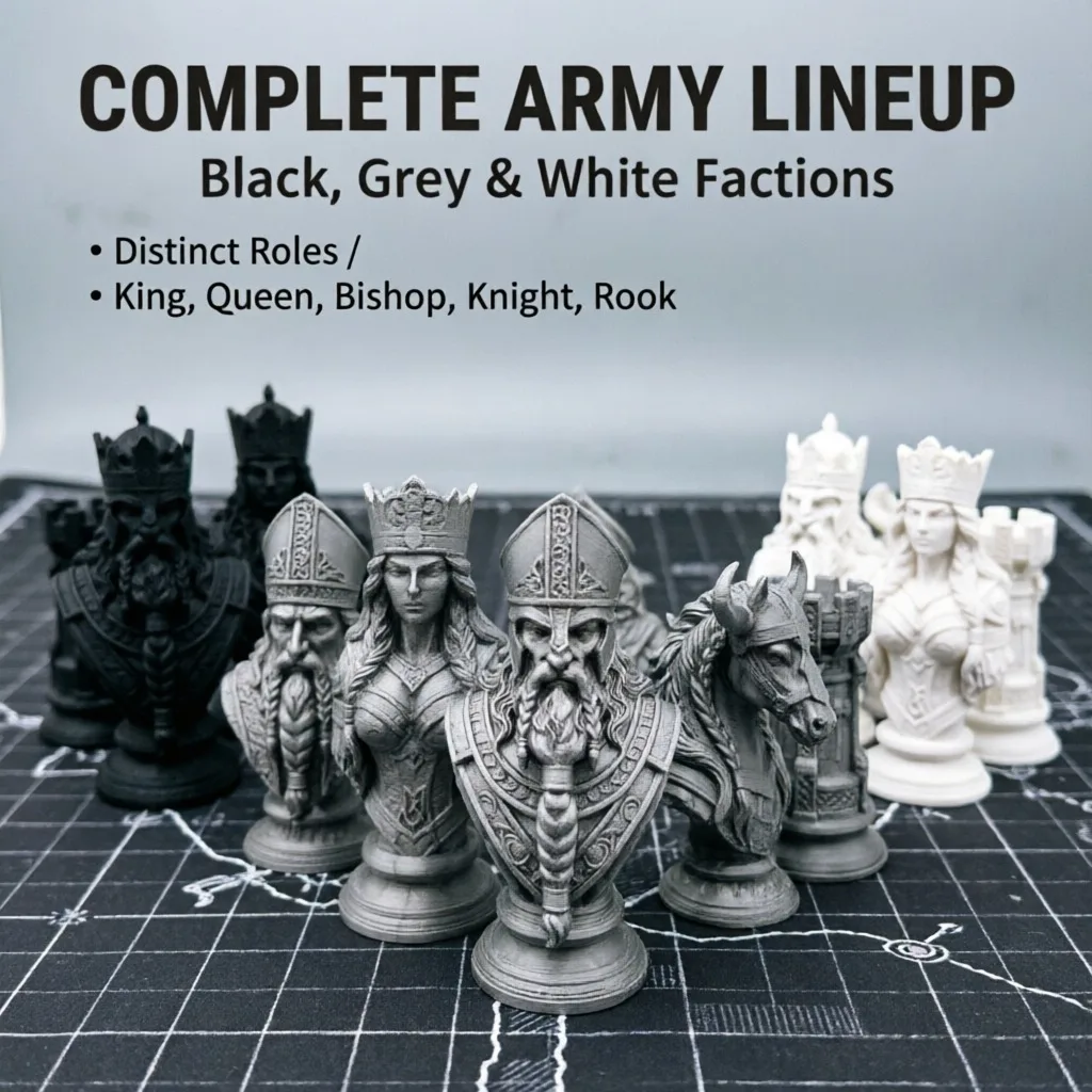 10cm 3D Printed Chess Pieces,  - Board Game Queen review and price